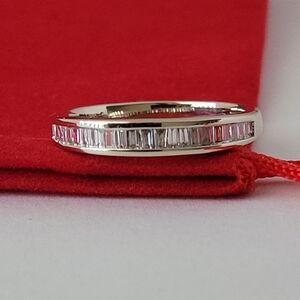 ❤️14k Size 6.5 Precious Solid White Gold Genuine Diamond Band Ring! 👌🎁